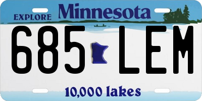 MN license plate 685LEM
