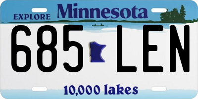 MN license plate 685LEN