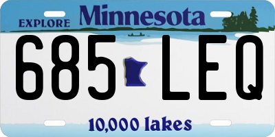 MN license plate 685LEQ