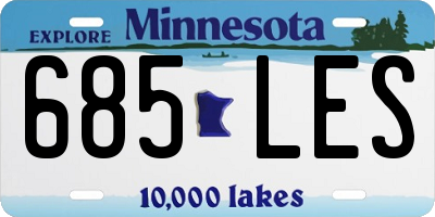 MN license plate 685LES