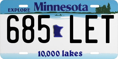 MN license plate 685LET