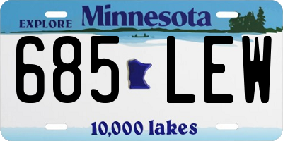 MN license plate 685LEW