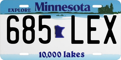 MN license plate 685LEX
