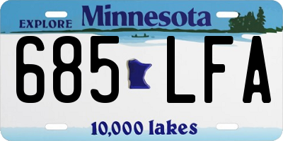 MN license plate 685LFA