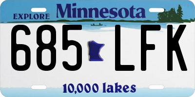 MN license plate 685LFK