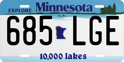 MN license plate 685LGE