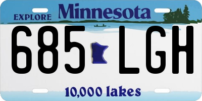 MN license plate 685LGH