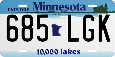 MN license plate 685LGK
