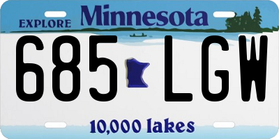 MN license plate 685LGW