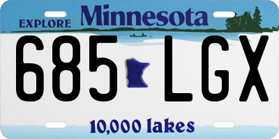 MN license plate 685LGX