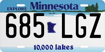 MN license plate 685LGZ