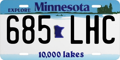 MN license plate 685LHC