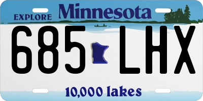 MN license plate 685LHX