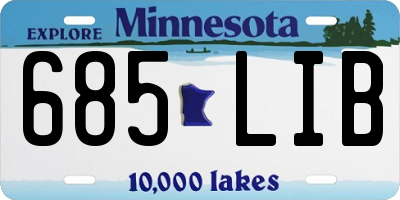 MN license plate 685LIB