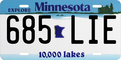 MN license plate 685LIE