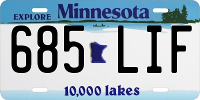 MN license plate 685LIF