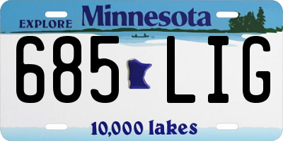 MN license plate 685LIG