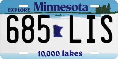 MN license plate 685LIS