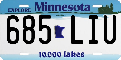 MN license plate 685LIU