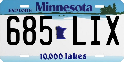 MN license plate 685LIX