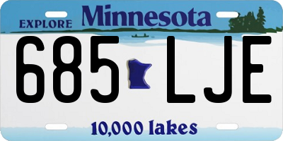 MN license plate 685LJE