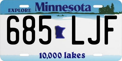 MN license plate 685LJF