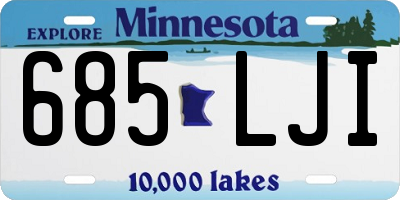 MN license plate 685LJI