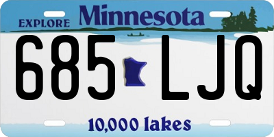 MN license plate 685LJQ