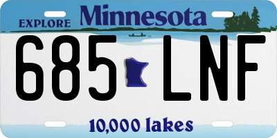 MN license plate 685LNF