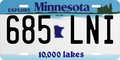 MN license plate 685LNI