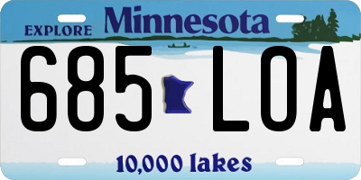 MN license plate 685LOA