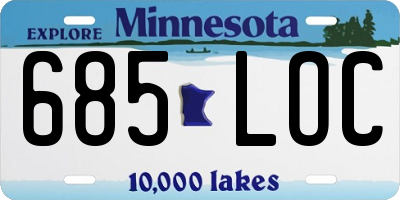 MN license plate 685LOC
