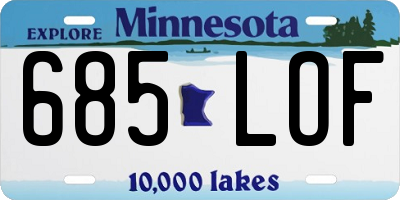MN license plate 685LOF