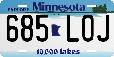 MN license plate 685LOJ