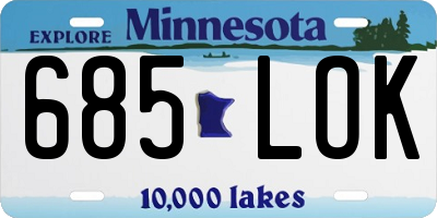 MN license plate 685LOK