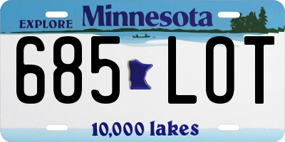 MN license plate 685LOT