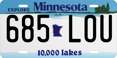 MN license plate 685LOU