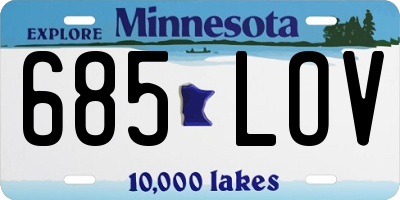 MN license plate 685LOV