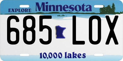 MN license plate 685LOX