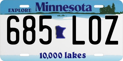 MN license plate 685LOZ