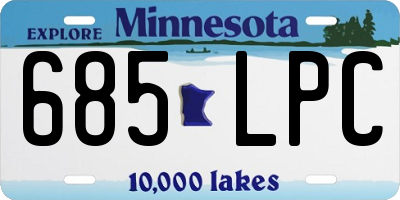 MN license plate 685LPC
