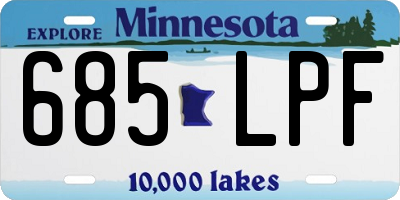 MN license plate 685LPF