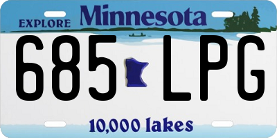 MN license plate 685LPG