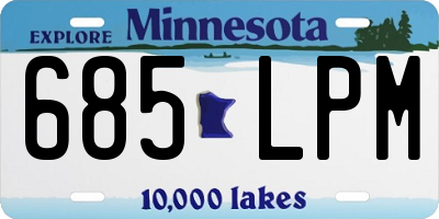 MN license plate 685LPM
