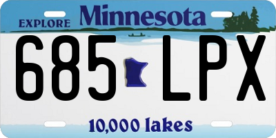 MN license plate 685LPX