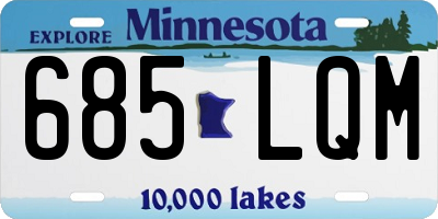 MN license plate 685LQM