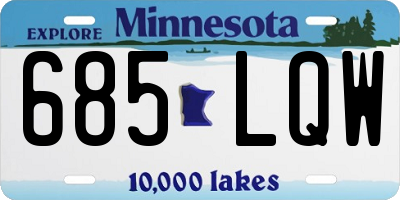 MN license plate 685LQW
