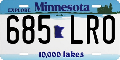MN license plate 685LRO