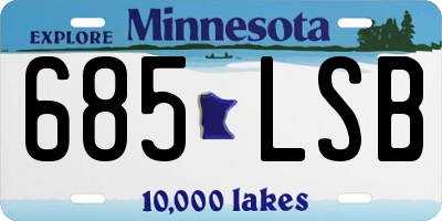 MN license plate 685LSB