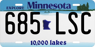 MN license plate 685LSC
